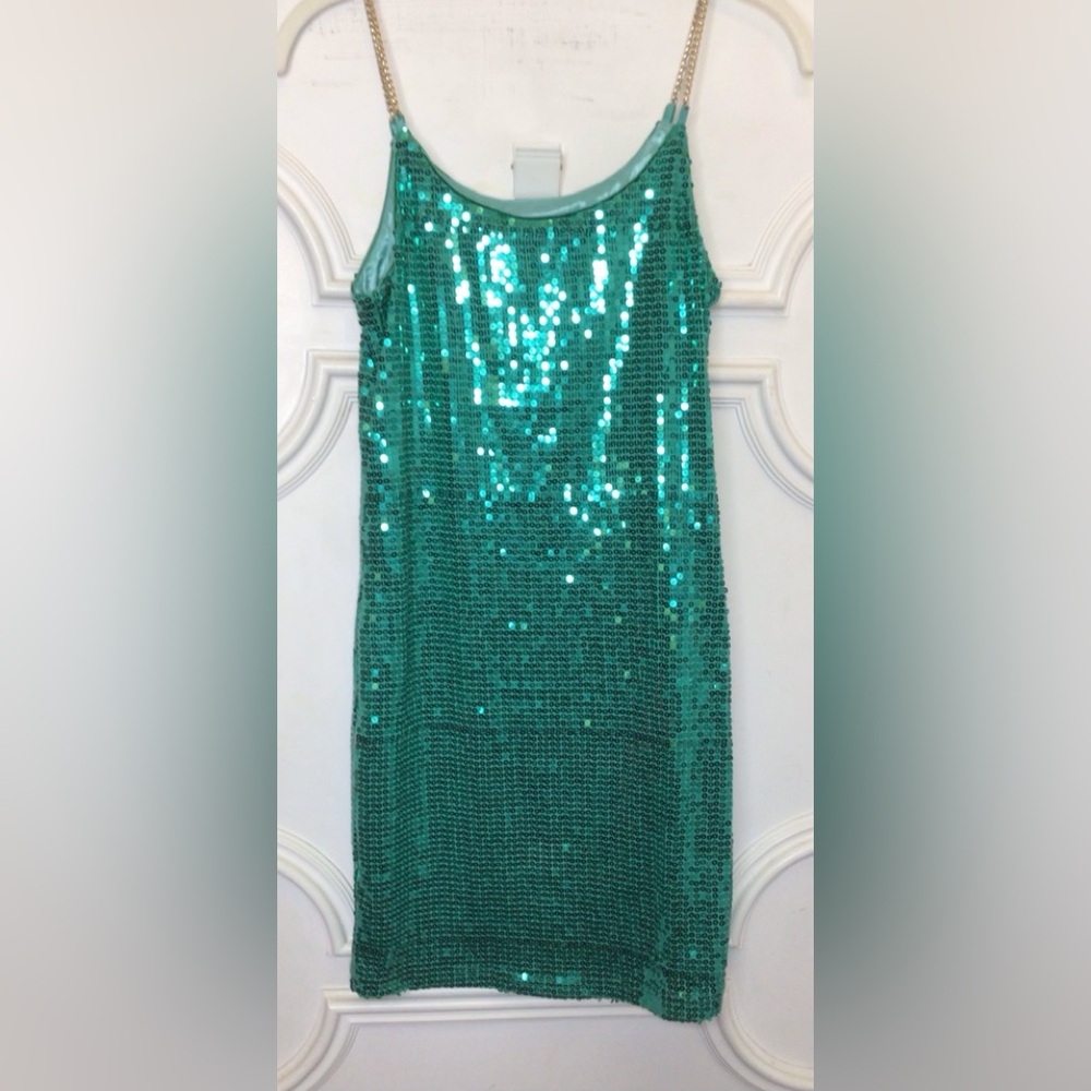 Solution Teal sequin dress Size S